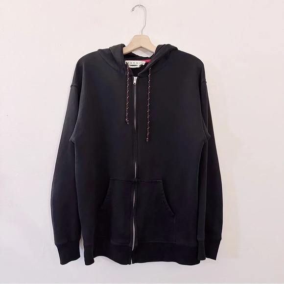 Marni Dance Bunny Black Embroidered Patch Cotton Hoodie Long Sleeve Oversized - Picture 3 of 14